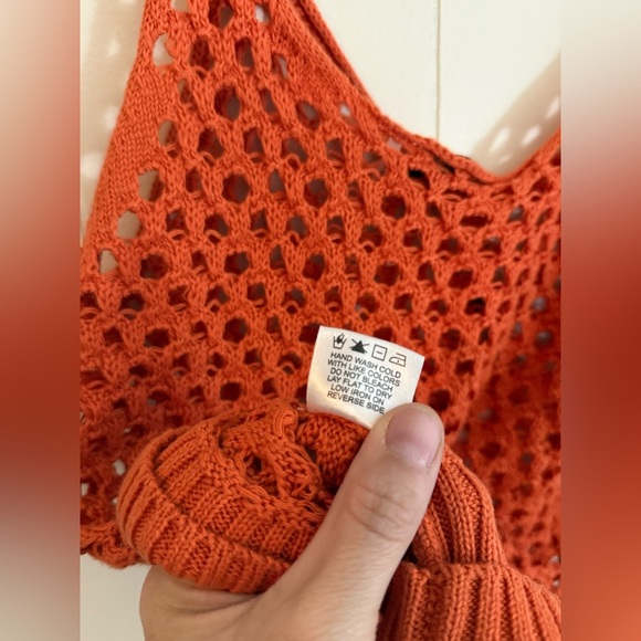 LNA - MAVI OPEN KNIT TANK - SUMMER CORAL, Size - Picture 11 of 13